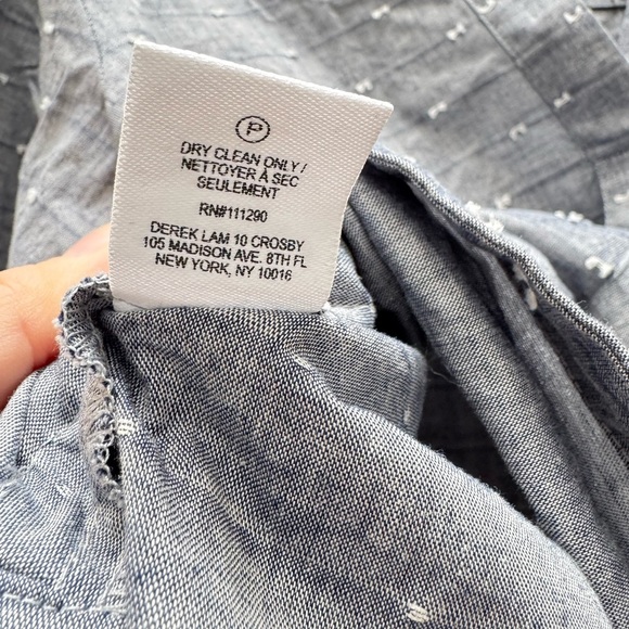 10 Crosby Derek Lam - Oversized Loose Chambray Long Sleeve Blouse - Picture 4 of 8